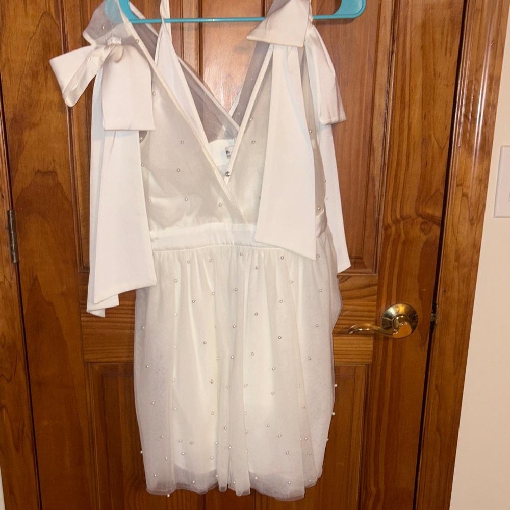Showpo White Wedding Dress with Bow Details